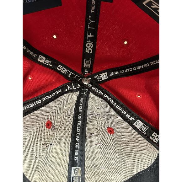 Texas Rangers New Era 59FIFTY Red Fitted Hat Size 7 1/8 Made in USA - Picture 5 of 7